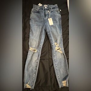 Good American Blue High Waist Crop Jeans